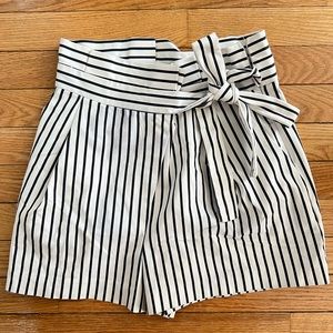 Zara stripped white shorts